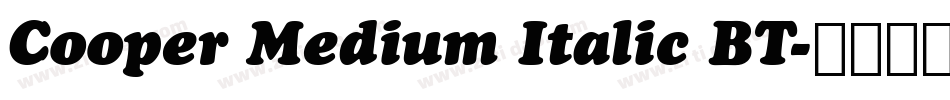 Cooper Medium Italic BT字体转换